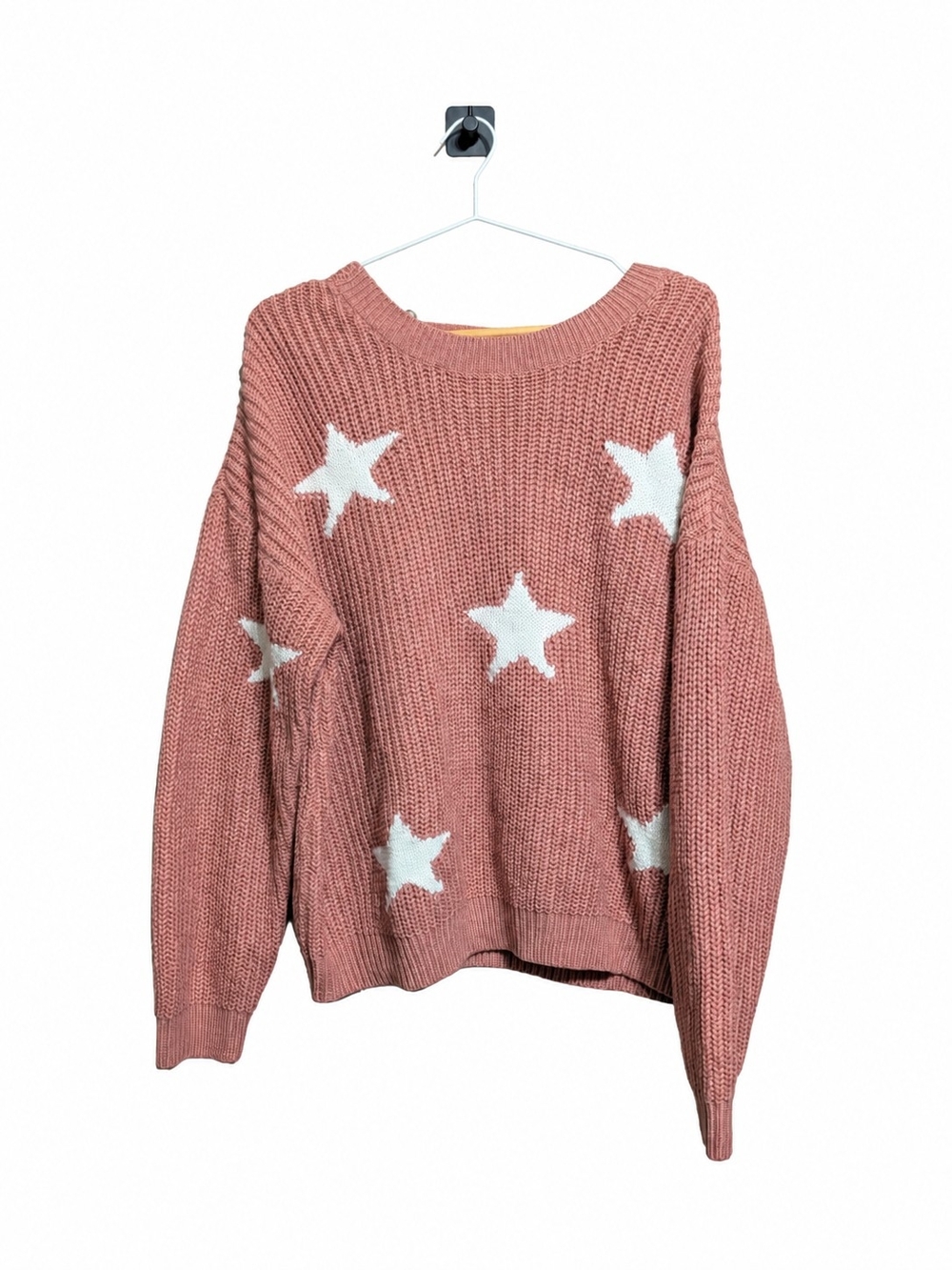 Derek Heart Dusty Pink Star Knit Sweater